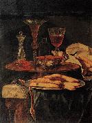 Christian Berentz Still-Life with Crystal Glasses and Sponge-Cakes oil painting on canvas